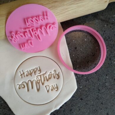 Happy Mother's Day Embosser Stamp Cookie Fondant Heart 