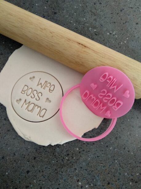 Wife * Boss * Mama * Mothers Day Cookie Fondant Stamp and Cutter