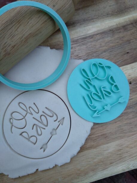 Oh Baby Cookie Fondant Embosser Stamp and Cutter Baby Shower