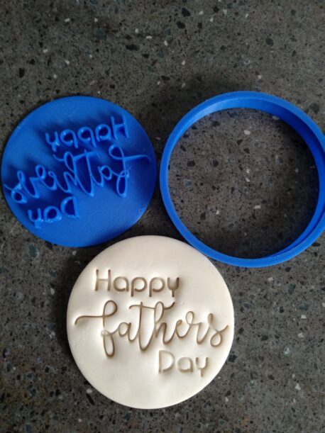 Happy Fathers Day Cookie Fondant Embosser Stamp and Cutter