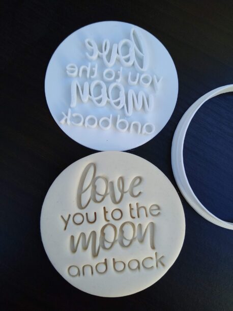 Love you to the moon and back cookie fondant embosser stamp and cutter
