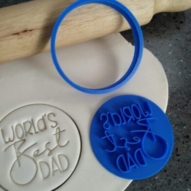 Worlds Best Dad Cookie Fondant Embosser Stamp and Cutter