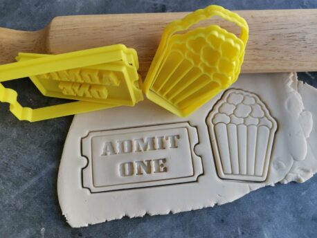 Carnival Circus Theme or Movie Night Popcorn Admit One Cookie Fondant Embosser Stamp & Cutters