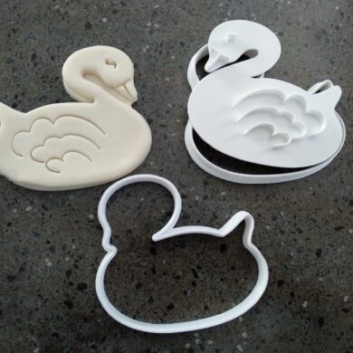 Swan Cookie Fondant Embosser Stamp and Cutter