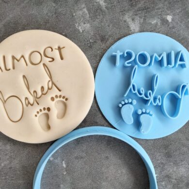 Almost Baked Cookie Fondant Embosser Stamp and Cutter Baby Shower Cookie Cutter