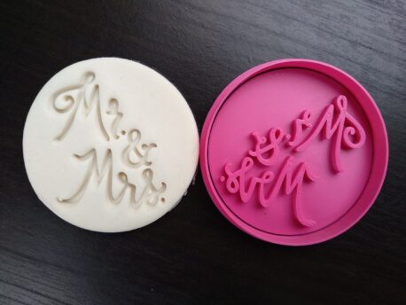 Mr & Mrs Cookie Fondant Stamp Embosser and Cutter