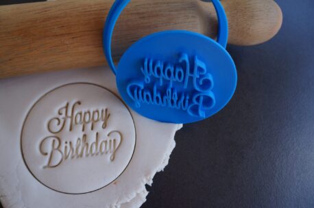 Happy birthday cookie fondant embosser cutter