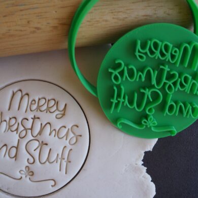 merry christmas and stuff cookie fondant embosser cutter