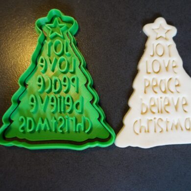 Christmas Tree Cookie Cutter and Fondant Embosser Stamp
