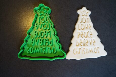Christmas Tree Cookie Cutter and Fondant Embosser Stamp