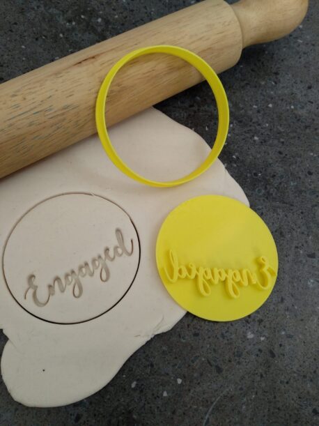 DIY Engaged Cookie Fondant Stamp Embosser and Cutter