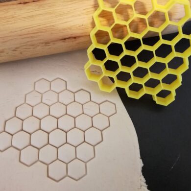 Honeycomb Pattern Hex Cookie Fondant Embosser Stamp