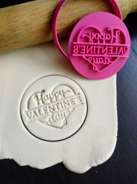 Happy Valentines Day Cookie Fondant Embosser Stamp and Cutter