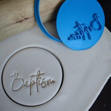 Baptism Cookie Fondant Embosser Stamp and Cutter