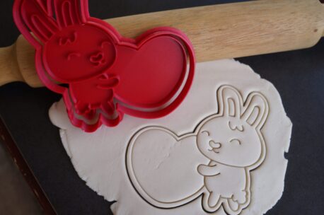 valentines bunny heart cookie cutter fondant embosser
