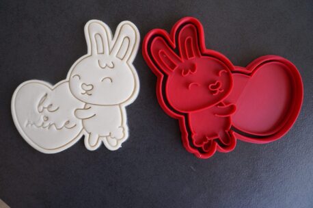 valentines bunny heart cookie cutter fondant embosser