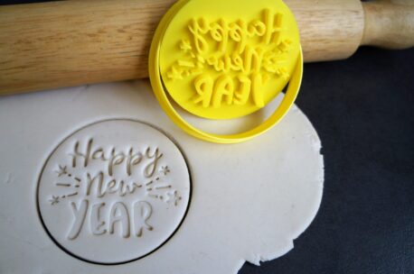 happy new year cookie cutter fondant embosser