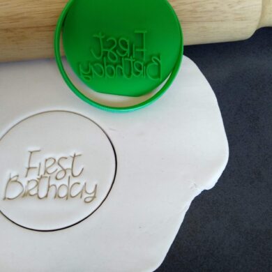 DIY First Birthday Customisable – Cookie Fondant Embosser Stamp & Cutter