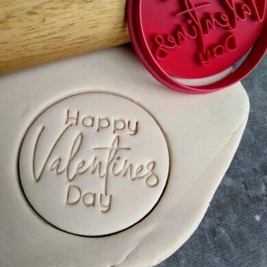 Happy Valentines Day Cookie Fondant Stamp Embosser and Cutter