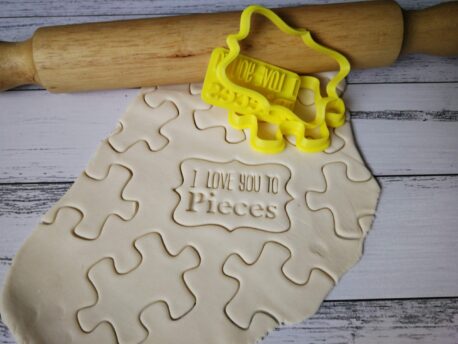 Jigsaw - I Love You to Pieces / Valentines Cookie Fondant Stamp Embosser and Cutter