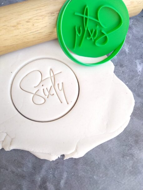 Sixty 60th Birthday Cookie Fondant Stamp & Cutter