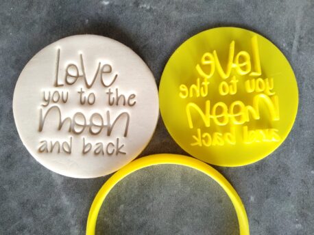 Love you to the Moon and Back (Style 2) Cookie Fondant Stamp and Cutter