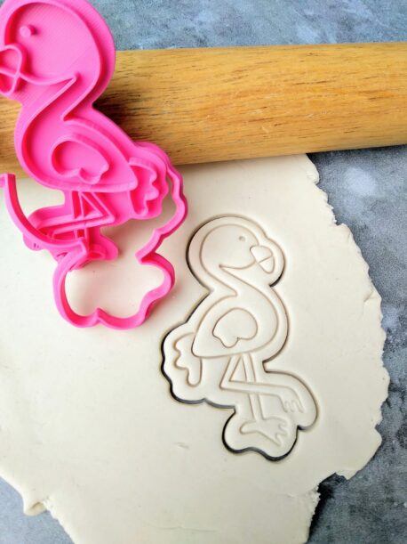 Flamingo Cookie Cutter and Cookie Fondant Stamp Embosser