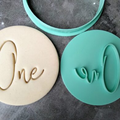 One 1st Birthday Cookie Fondant Stamp & Cutter