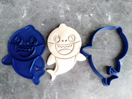 Baby Shark Cookie Cutter and Fondant Embosser Stamp