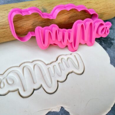 Mum Plaque Cookie Cutter and Fondant Stamp Embosser - Mothers Day - Mum Text - Mum Word