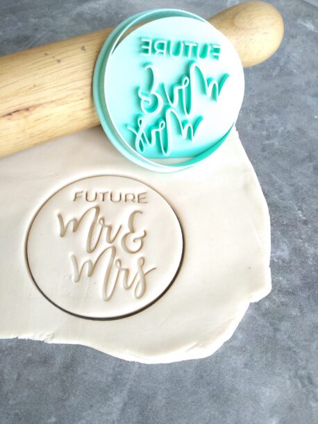Future Mr and Mrs Cookie Fondant Stamp Embosser and Cutter - Engagement Party
