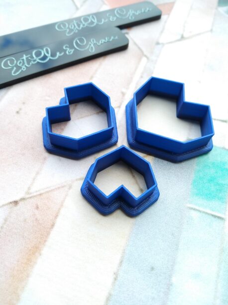 Low Poly Hearts Polymer Clay Shape Cutter