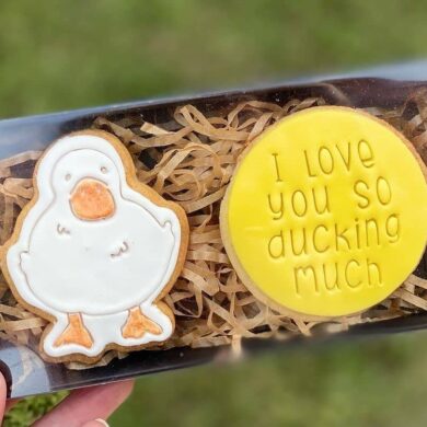 Duck Cookie Cutter & Fondant Embosser Stamp “I love you so Ducking Much” Valentines Day