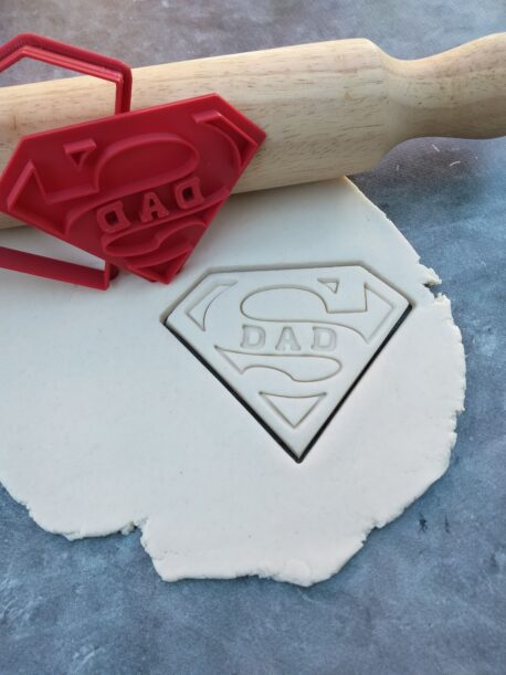 Super Dad Cookie Cutter and Fondant Stamp Embosser Super Man Shape Fathers Day