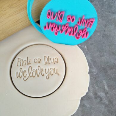 Pink or Blue Cookie Fondant Stamp Embosser Imprint and Cutter Baby Shower