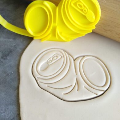 Crushed Beer Can Cookie Cutter and Fondant Embosser Stamp