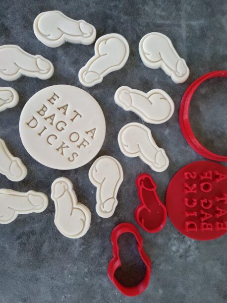 Eat a bag of D's Cookie Fondant Embosser Imprint Stamp and Cookie Cutter