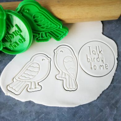 'Talk birdy to me' Cookie Fondant Stamp Embosser and Cutter Set Cute Birds Cookie Cutter