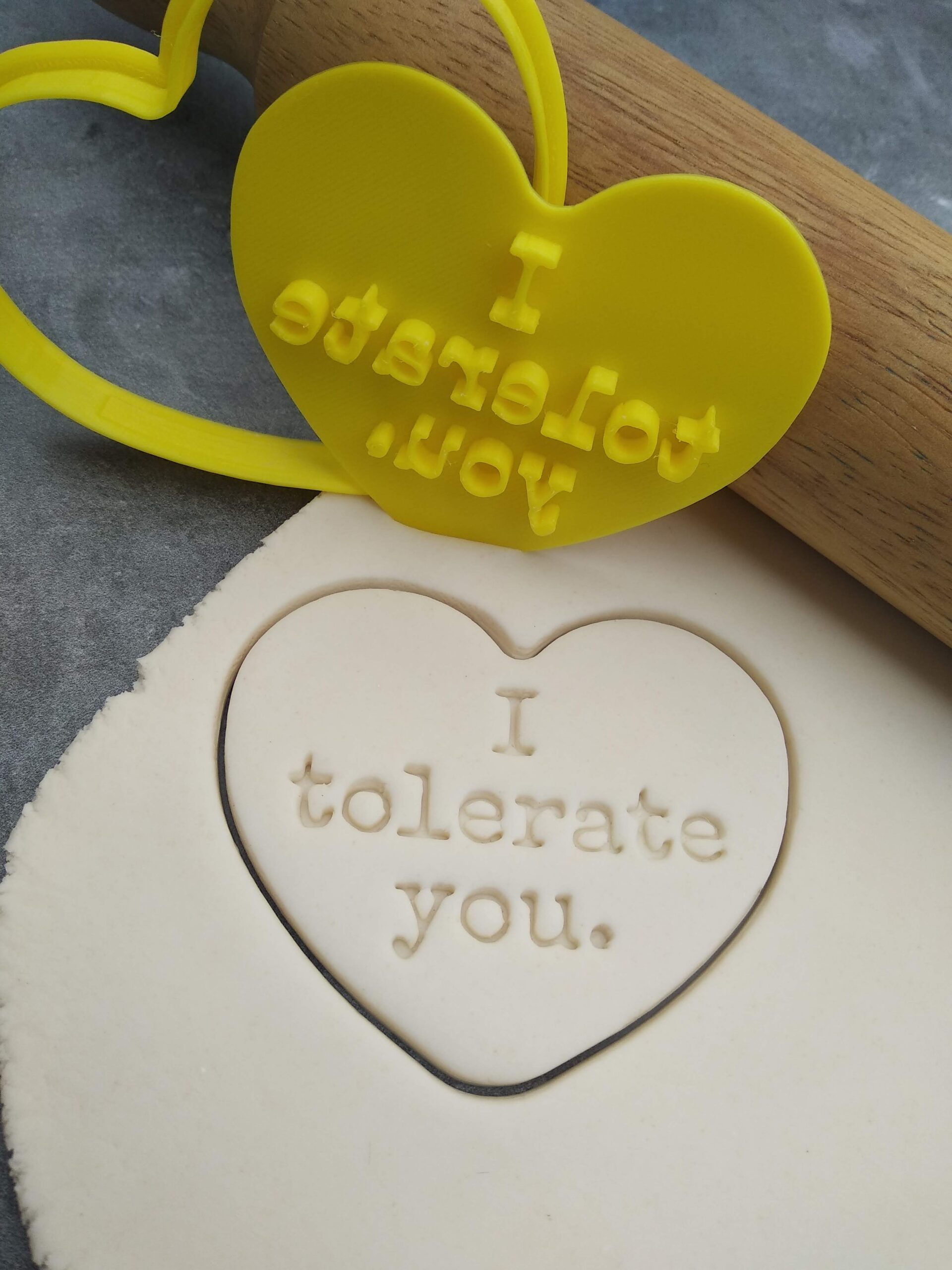 I tolerate you Cooker stamp Fondant embosser Funny Anti Valentine's Day