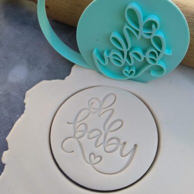 Oh Baby (Style 3) Cookie Fondant Stamp Embosser and Cutter – Baby Shower