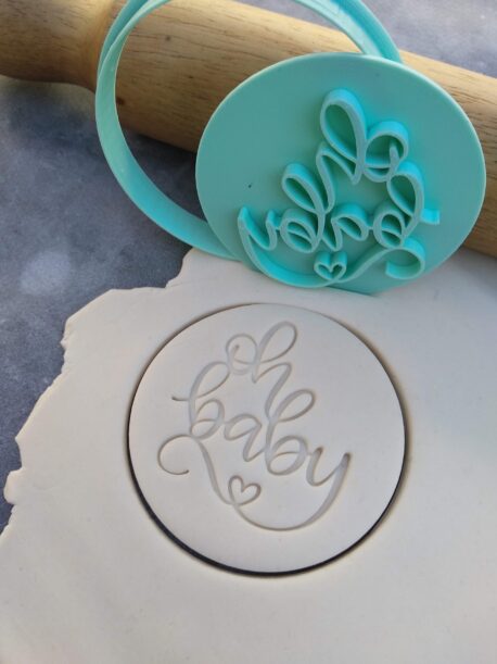 Oh Baby (Style 3) Cookie Fondant Stamp Embosser and Cutter – Baby Shower