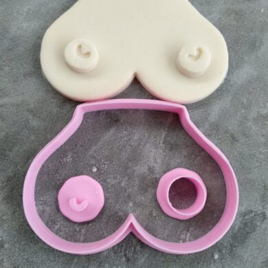 Boobs and Nipples Cookie Cutter and Fondant Embosser Imprint Stamp Breast Cookie Cutter Boobies Breast Awareness Cookies