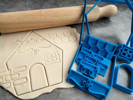 Sugar Cookie / Gingerbread House Cookie Cutter and Embosser 9 Piece Kit