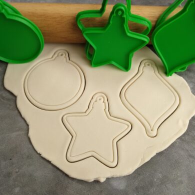 Christmas Bauble Blanks (Set of 3) Cookie Fondant Embosser Imprint Stamp and Cookie Cutter Set