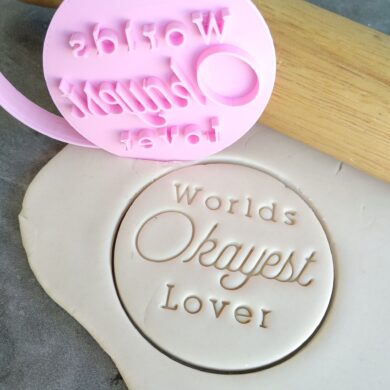 Worlds Okayest Series Multi Choice Selection Cookie Fondant Embosser Imprint Stamp and Cutter