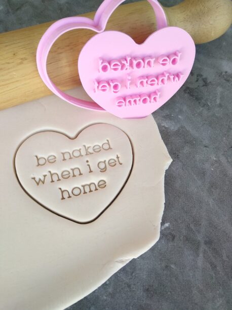 Be Naked when I get home Cookie Fondant Stamp Embosser and Cutter – Valentines Day