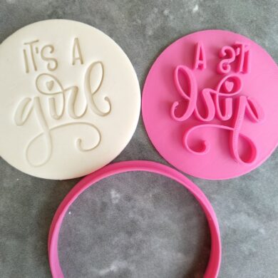 It’s a Girl Cookie Fondant Embosser Stamp and Cutter Baby Shower