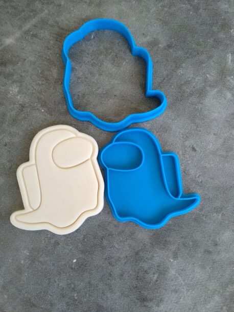Among Us Cookie Cutter and Fondant Stamp Embosser Set Crewmate Ghost Bones Gamer Gift iOS Android