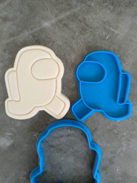 Among Us Cookie Cutter and Fondant Stamp Embosser Set Crewmate Ghost Bones Gamer Gift iOS Android