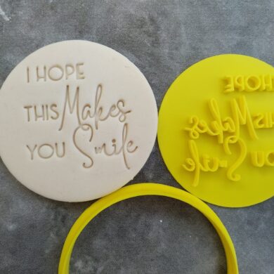 I hope this makes you smile Cookie Fondant Embosser Imprint Stamp and Cutter